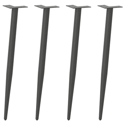 Gambe per Tavolo Consolle Forma Conica 4 pz Antracite 72-73 cm Acciaio