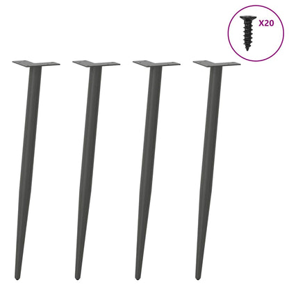 Gambe per Tavolo Consolle Forma Conica 4 pz Antracite 72-73 cm Acciaio