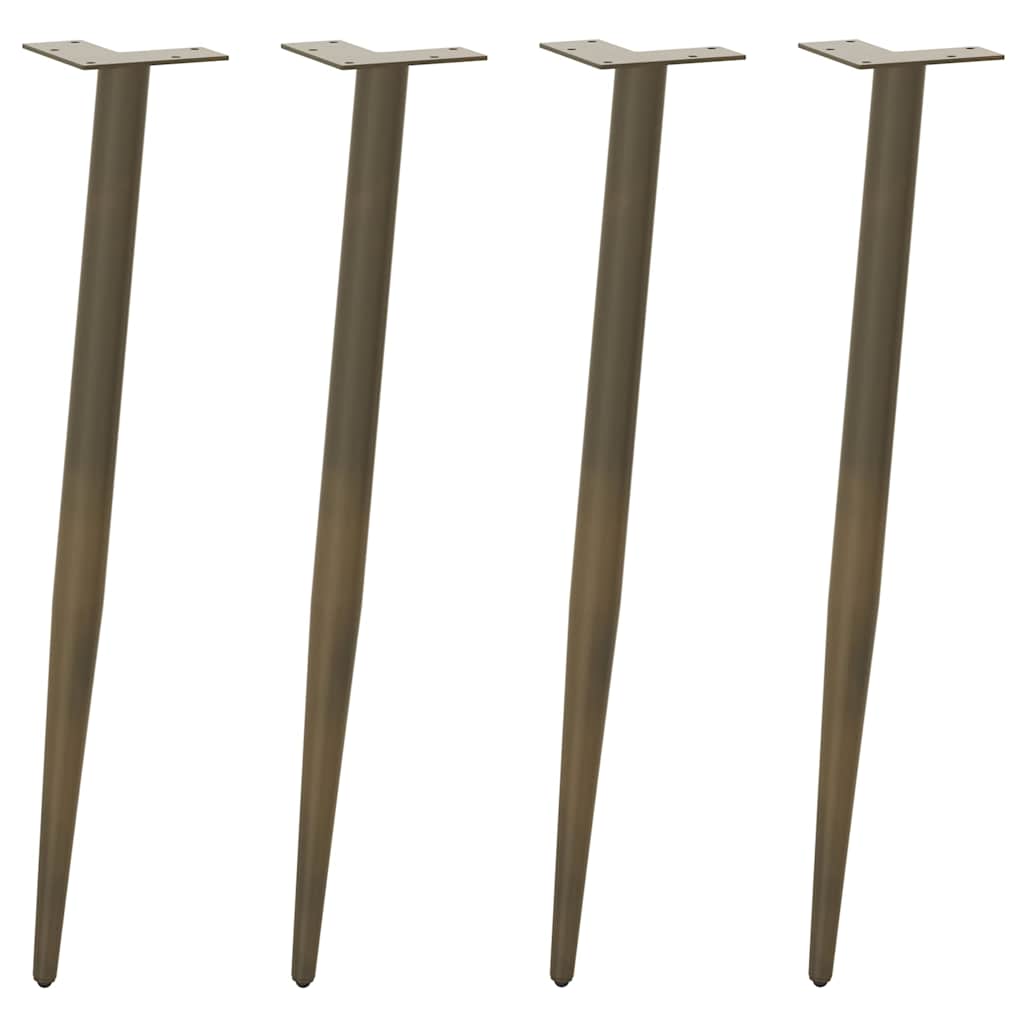 Gambe per Tavolo Consolle Forma Conica 4 pz Acciaio Naturale 72-73 cm Acciaio