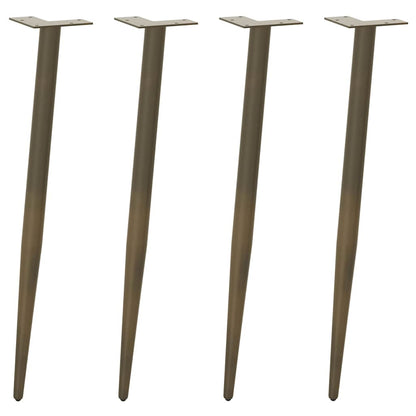 Gambe per Tavolo Consolle Forma Conica 4 pz Acciaio Naturale 72-73 cm Acciaio