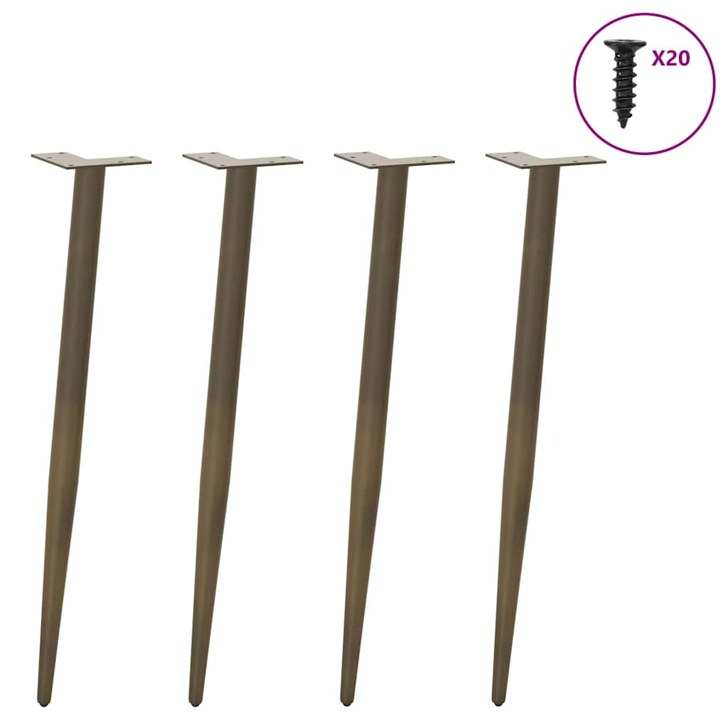 Gambe per Tavolo Consolle Forma Conica 4 pz Acciaio Naturale 72-73 cm Acciaio