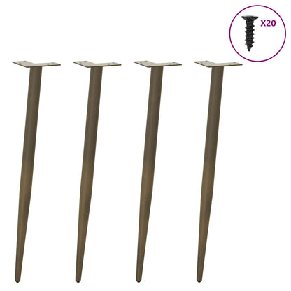 Gambe per Tavolo Consolle Forma Conica 4 pz Acciaio Naturale 72-73 cm Acciaio