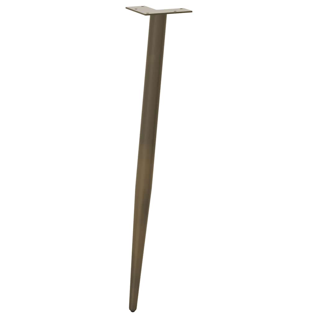 Gambe per Tavolo Consolle Forma Conica 4 pz Acciaio Naturale 72-73 cm Acciaio