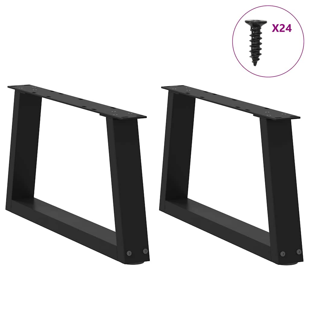 Gambe per Tavolino da CaffÃ¨ a Forma di V 2 pz Nere 60x(30-31,3) cm Acciaio