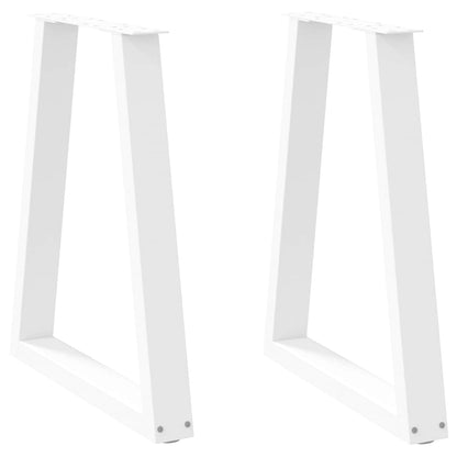 Gambe Tavolino da CaffÃ¨ a V 2pz Bianco 50x(72-73) cm Acciaio