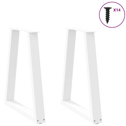 Gambe Tavolino da CaffÃ¨ a V 2pz Bianco 50x(72-73) cm Acciaio