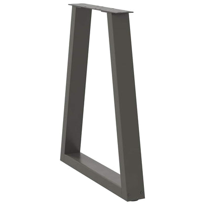 Gambe Tavolino CaffÃƒÂ¨ a V 2 pz Antracite 50x(72-73)cm in Acciaio