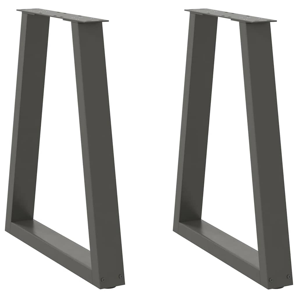 Gambe per tavolo da pranzo a forma di V 2 pz Antracite 60x(72-73,3) cm Acciaio