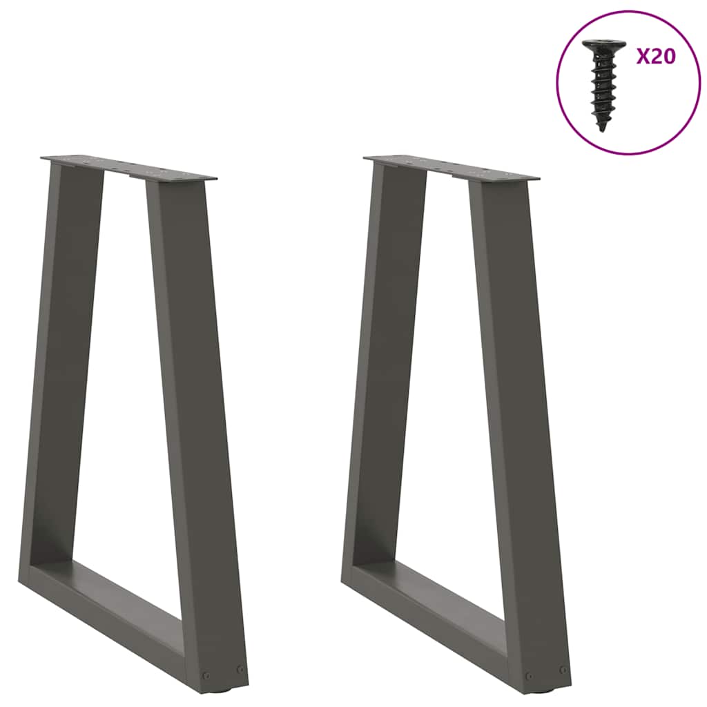 Gambe per tavolo da pranzo a forma di V 2 pz Antracite 60x(72-73,3) cm Acciaio