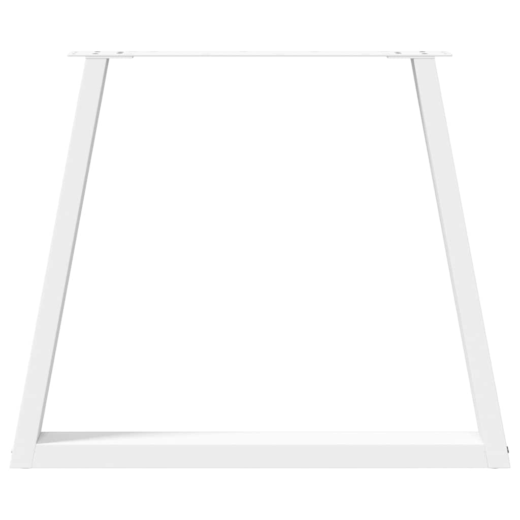 Gambe per tavolo da pranzo a forma di V 2 pz bianche 70x(72-73,3) cm in acciaio