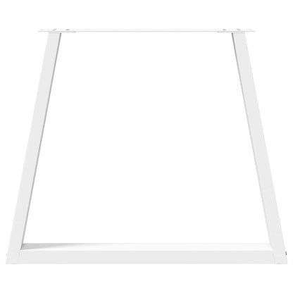 Gambe per tavolo da pranzo a forma di V 2 pz bianche 70x(72-73,3) cm in acciaio