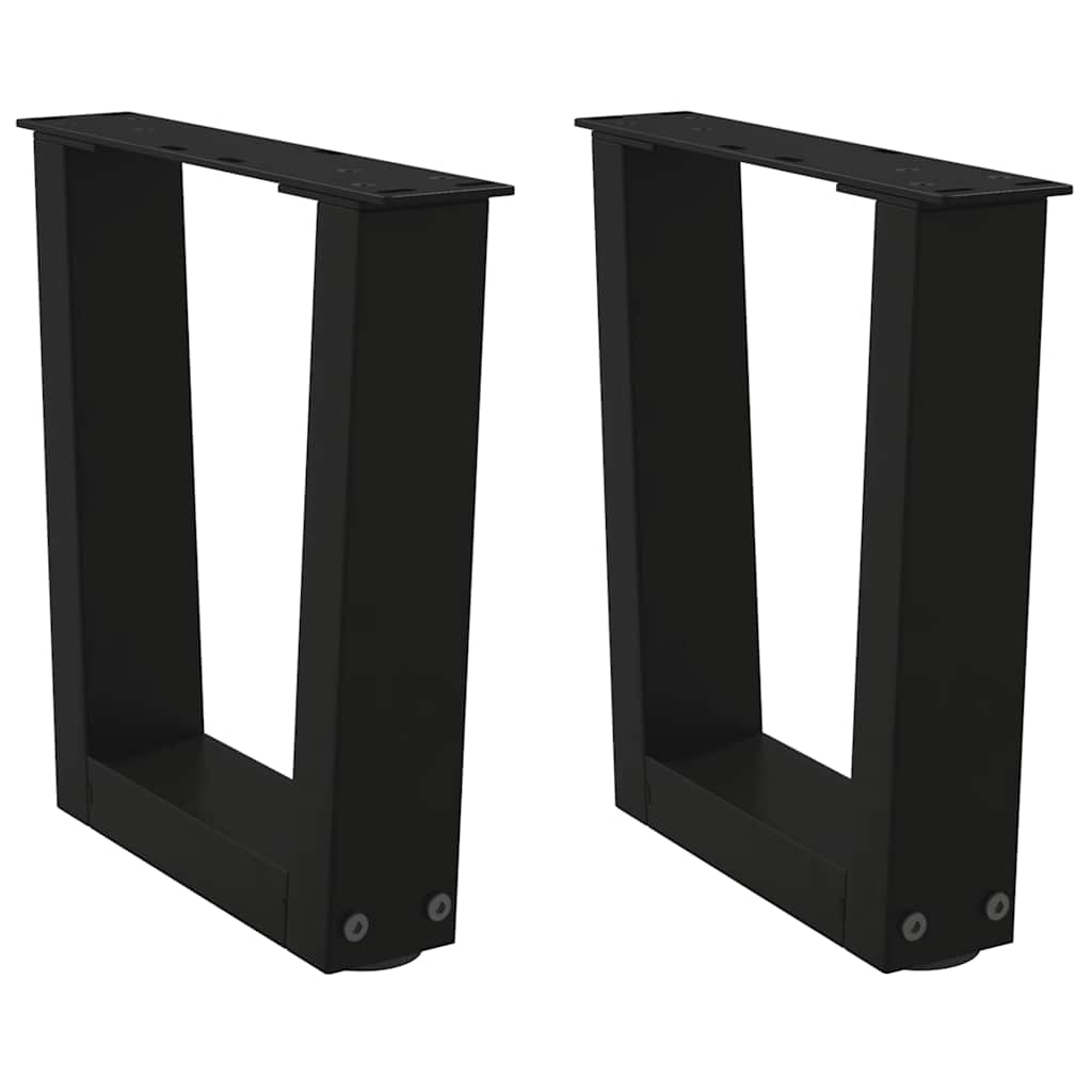 Gambe per Tavolino da CaffÃ¨ a Forma di V 2 pz Nere 30x(30-31,3) cm Acciaio