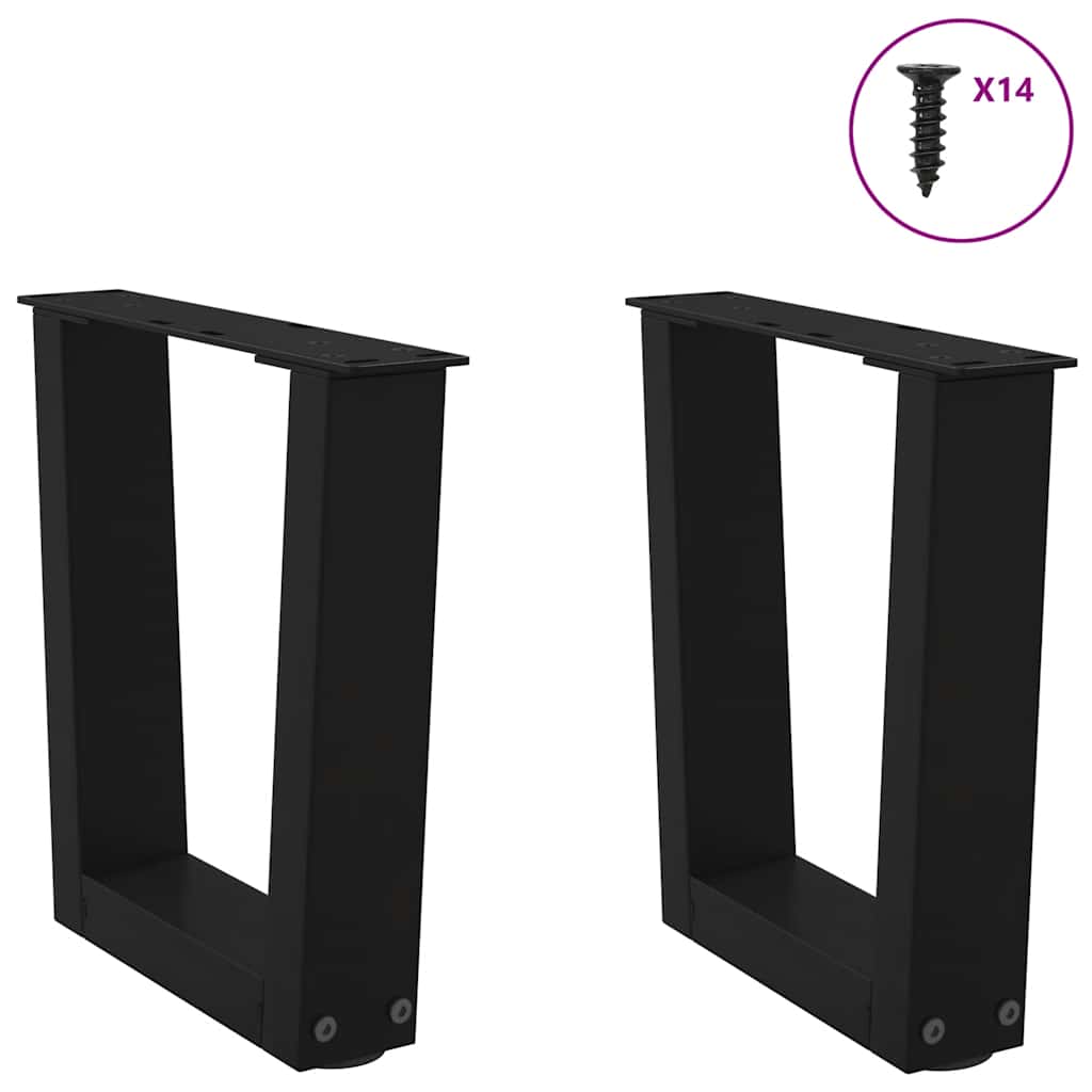 Gambe per Tavolino da CaffÃ¨ a Forma di V 2 pz Nere 30x(30-31,3) cm Acciaio