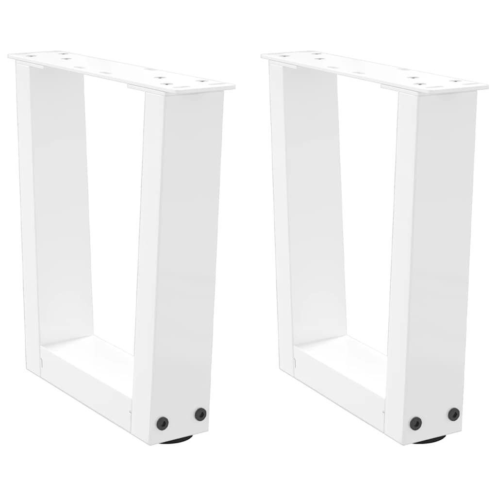 Gambe per Tavolino da CaffÃ¨ a Forma di V 2 pz Bianche 30x(30-31,3) cm Acciaio