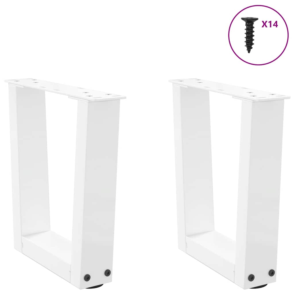 Gambe per Tavolino da CaffÃ¨ a Forma di V 2 pz Bianche 30x(30-31,3) cm Acciaio