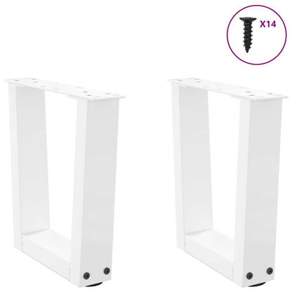 Gambe per Tavolino da CaffÃ¨ a Forma di V 2 pz Bianche 30x(30-31,3) cm Acciaio