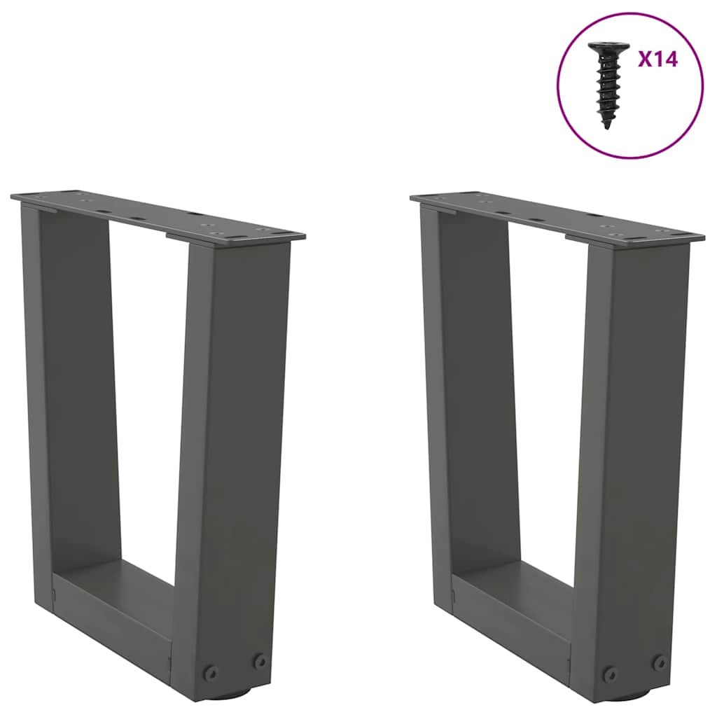Gambe per Tavolino da CaffÃ¨ a Forma di V 2 pz Antracite 30x(30-31,3) cm Acciaio