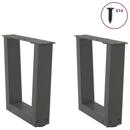 Gambe per Tavolino da CaffÃ¨ a Forma di V 2 pz Antracite 30x(30-31,3) cm Acciaio