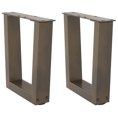 Gambe per Tavolino da CaffÃ¨ a Forma di V 2 pz Acciaio Naturale 30x(30-31,3) cm Acciaio