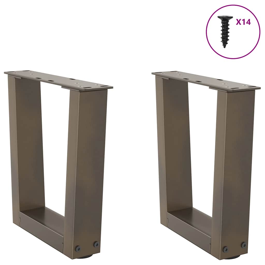 Gambe per Tavolino da CaffÃ¨ a Forma di V 2 pz Acciaio Naturale 30x(30-31,3) cm Acciaio