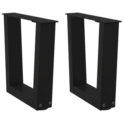 Gambe per Tavolino da CaffÃ¨ a Forma di V 2 pz Nere 40x(30-31,3) cm Acciaio