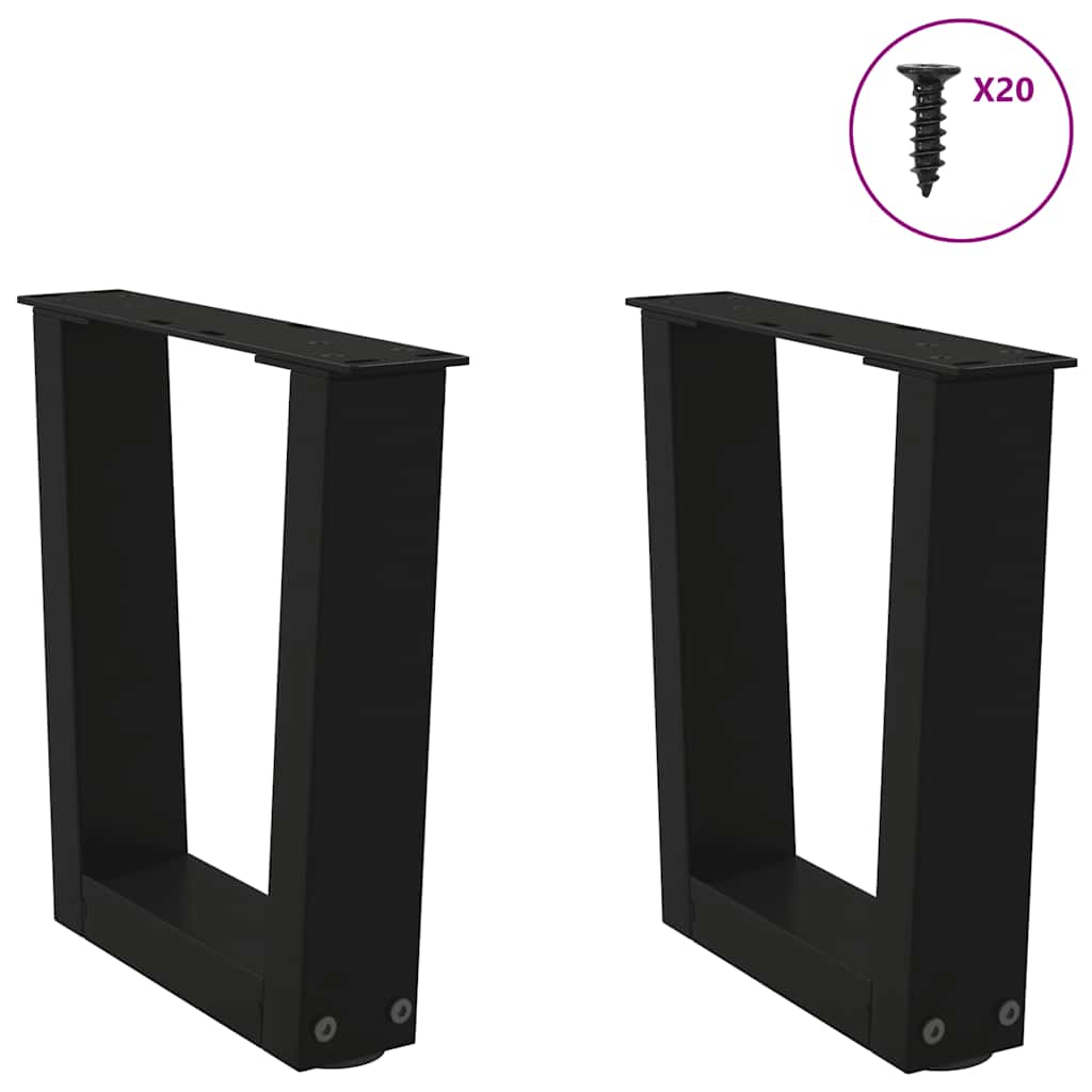 Gambe per Tavolino da CaffÃ¨ a Forma di V 2 pz Nere 40x(30-31,3) cm Acciaio