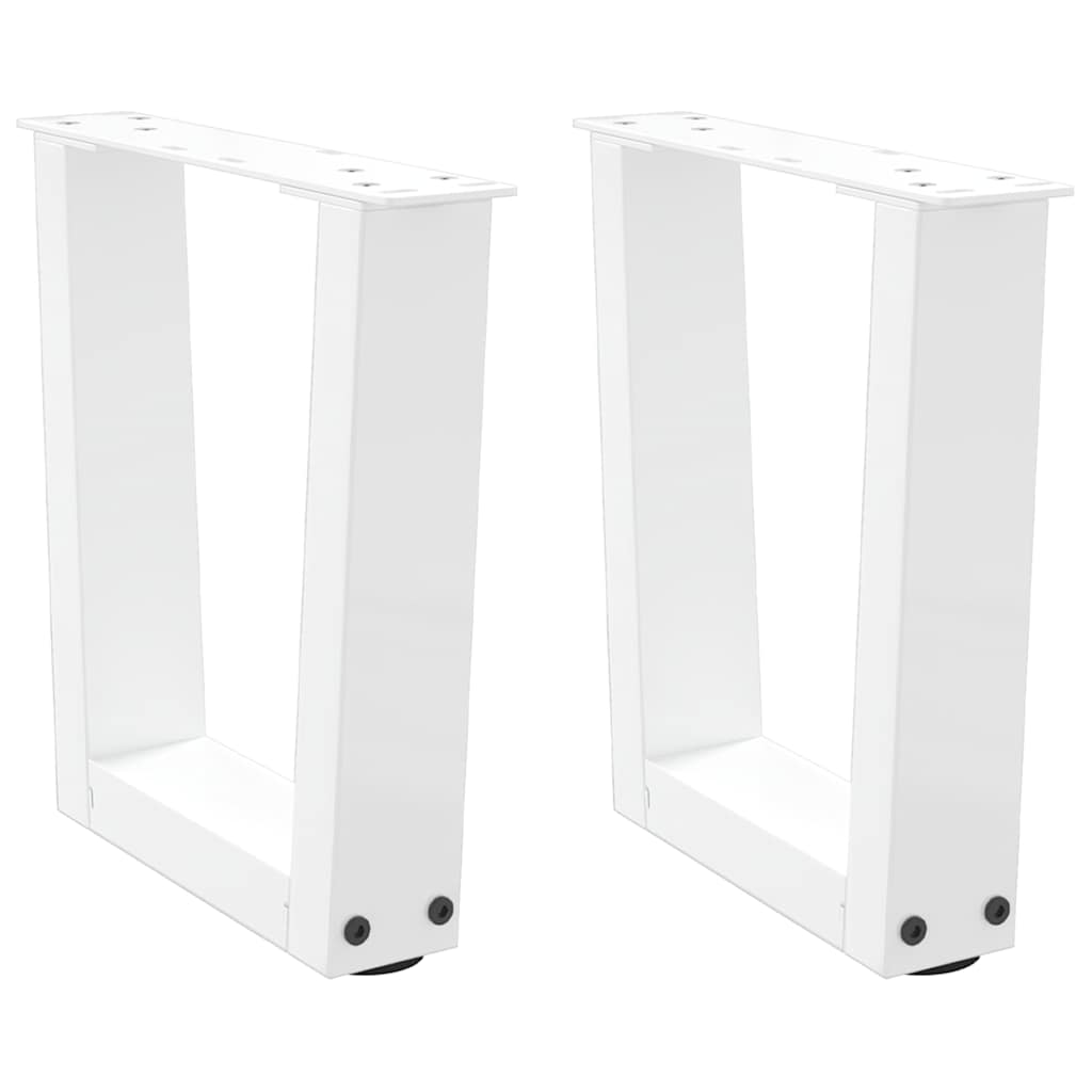 Gambe per Tavolino da CaffÃ¨ a Forma di V 2 pz Bianche 40x(30-31,3) cm Acciaio