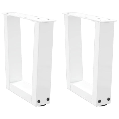 Gambe per Tavolino da CaffÃ¨ a Forma di V 2 pz Bianche 40x(30-31,3) cm Acciaio