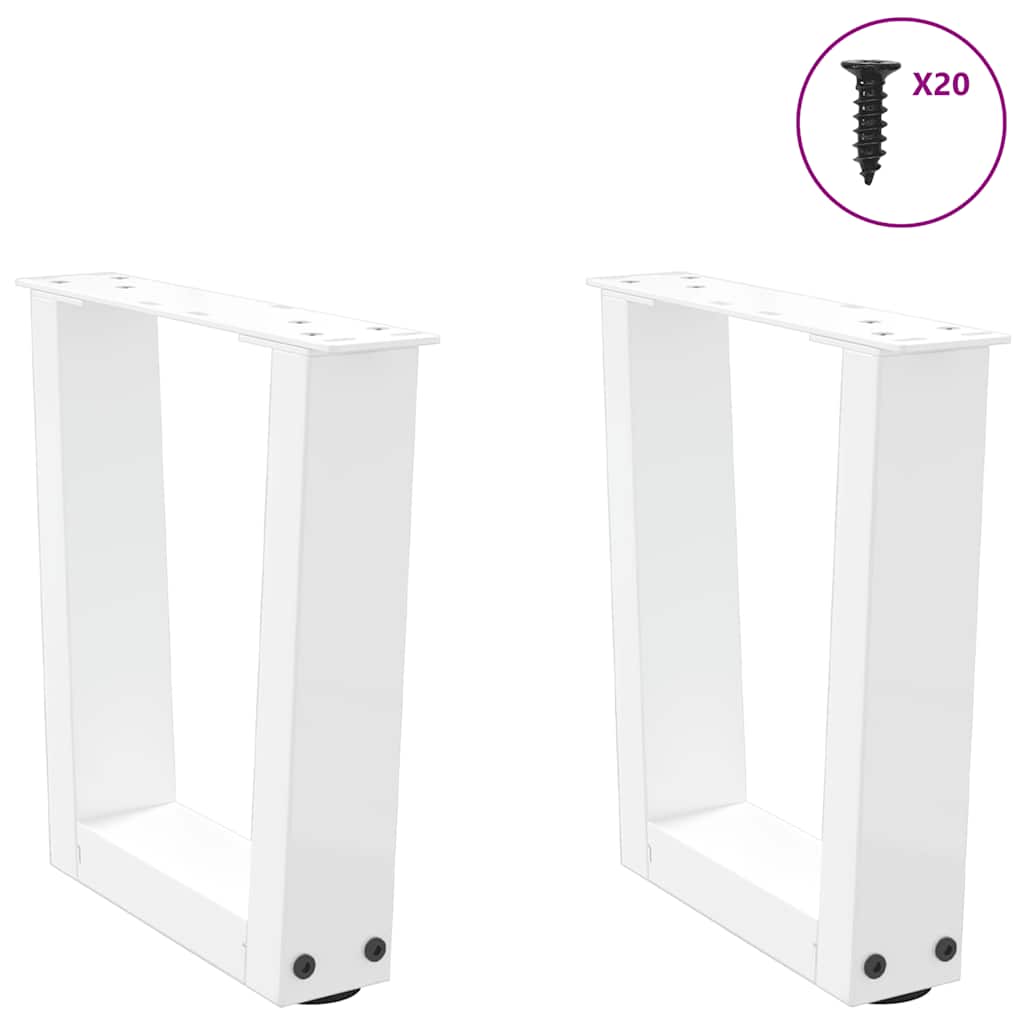 Gambe per Tavolino da CaffÃ¨ a Forma di V 2 pz Bianche 40x(30-31,3) cm Acciaio