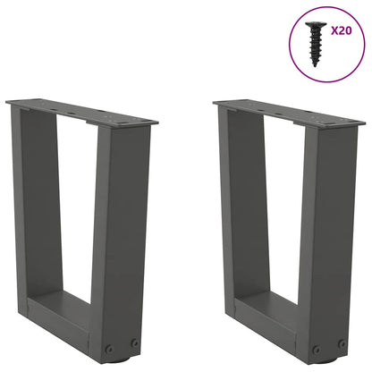 Gambe per Tavolino da CaffÃ¨ a Forma di V 2 pz Antracite 40x(30-31,3) cm Acciaio