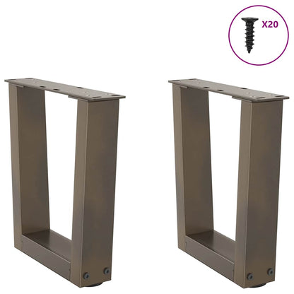 Gambe per Tavolino da CaffÃ¨ a Forma di V 2 pz Acciaio Naturale 40x(30-31,3) cm Acciaio
