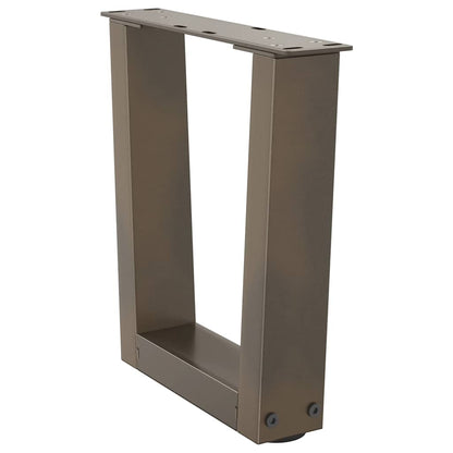 Gambe per Tavolino da CaffÃ¨ a Forma di V 2 pz Acciaio Naturale 40x(30-31,3) cm Acciaio
