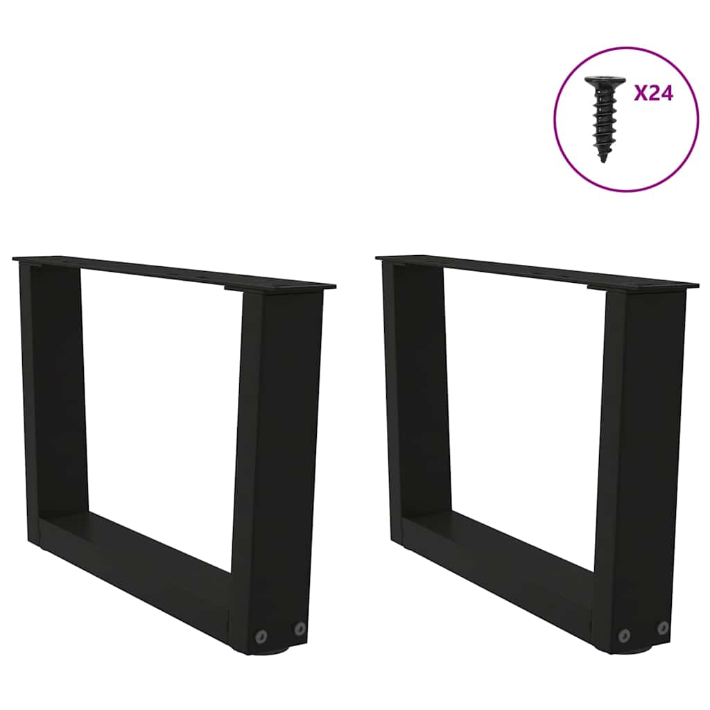 Gambe per Tavolino da CaffÃ¨ a Forma di V 2 pz Nere 50x(30-31,3) cm Acciaio