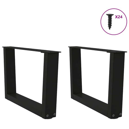 Gambe per Tavolino da CaffÃ¨ a Forma di V 2 pz Nere 50x(30-31,3) cm Acciaio