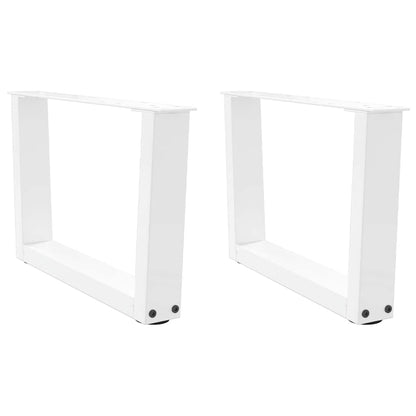 Gambe per Tavolino da CaffÃ¨ a Forma di V 2 pz Bianche 50x(30-31,3) cm Acciaio