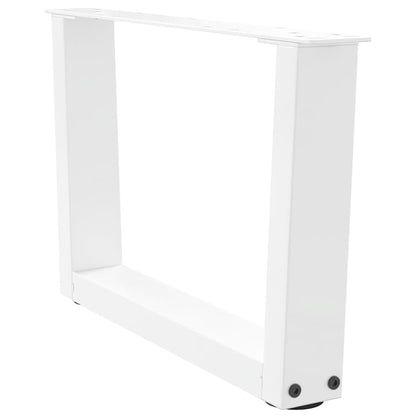 Gambe per Tavolino da CaffÃ¨ a Forma di V 2 pz Bianche 50x(30-31,3) cm Acciaio
