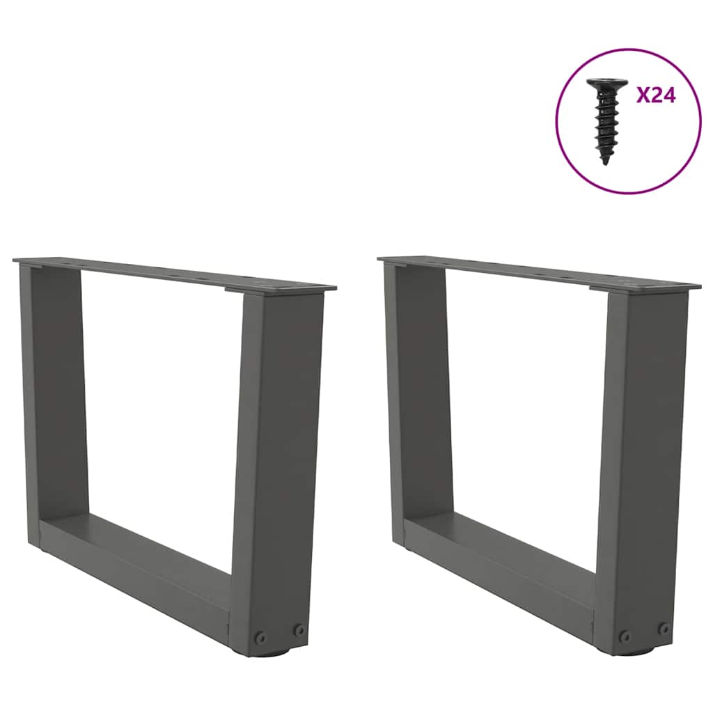Gambe per Tavolino da CaffÃ¨ a Forma di V 2 pz Antracite 50x(30-31,3) cm Acciaio