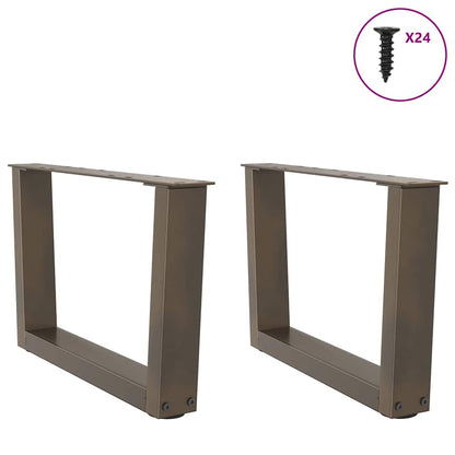 Gambe per Tavolino da CaffÃ¨ a Forma di V 2 pz Acciaio Naturale 50x(30-31,3) cm Acciaio