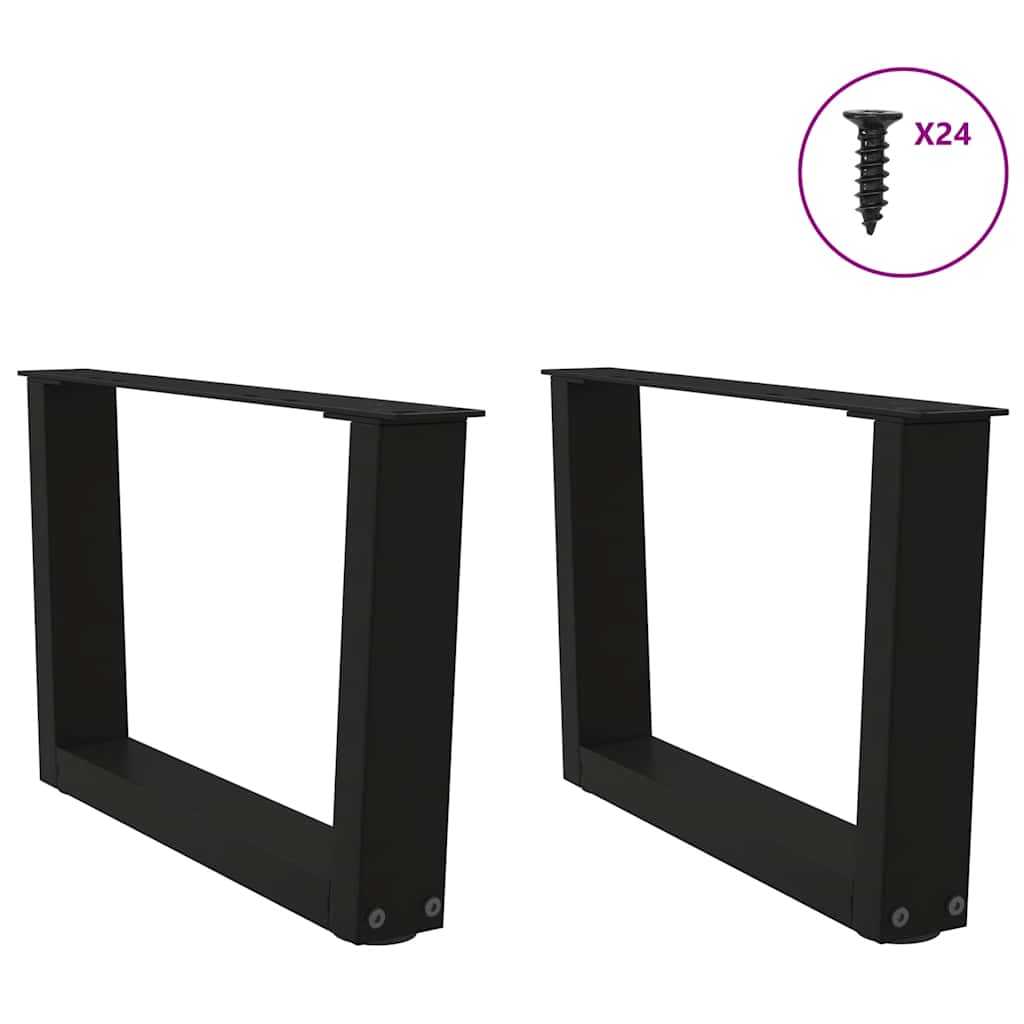 Gambe per Tavolino da CaffÃ¨ a Forma di V 2 pz Nere 60x(30-31,3) cm Acciaio