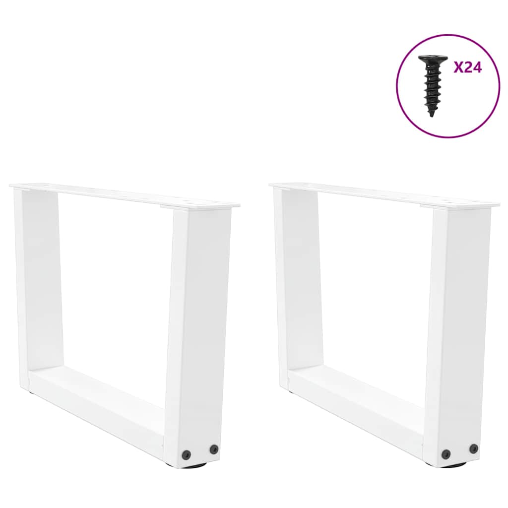 Gambe per Tavolino da CaffÃ¨ a Forma di V 2 pz Bianche 60x(30-31,3) cm Acciaio