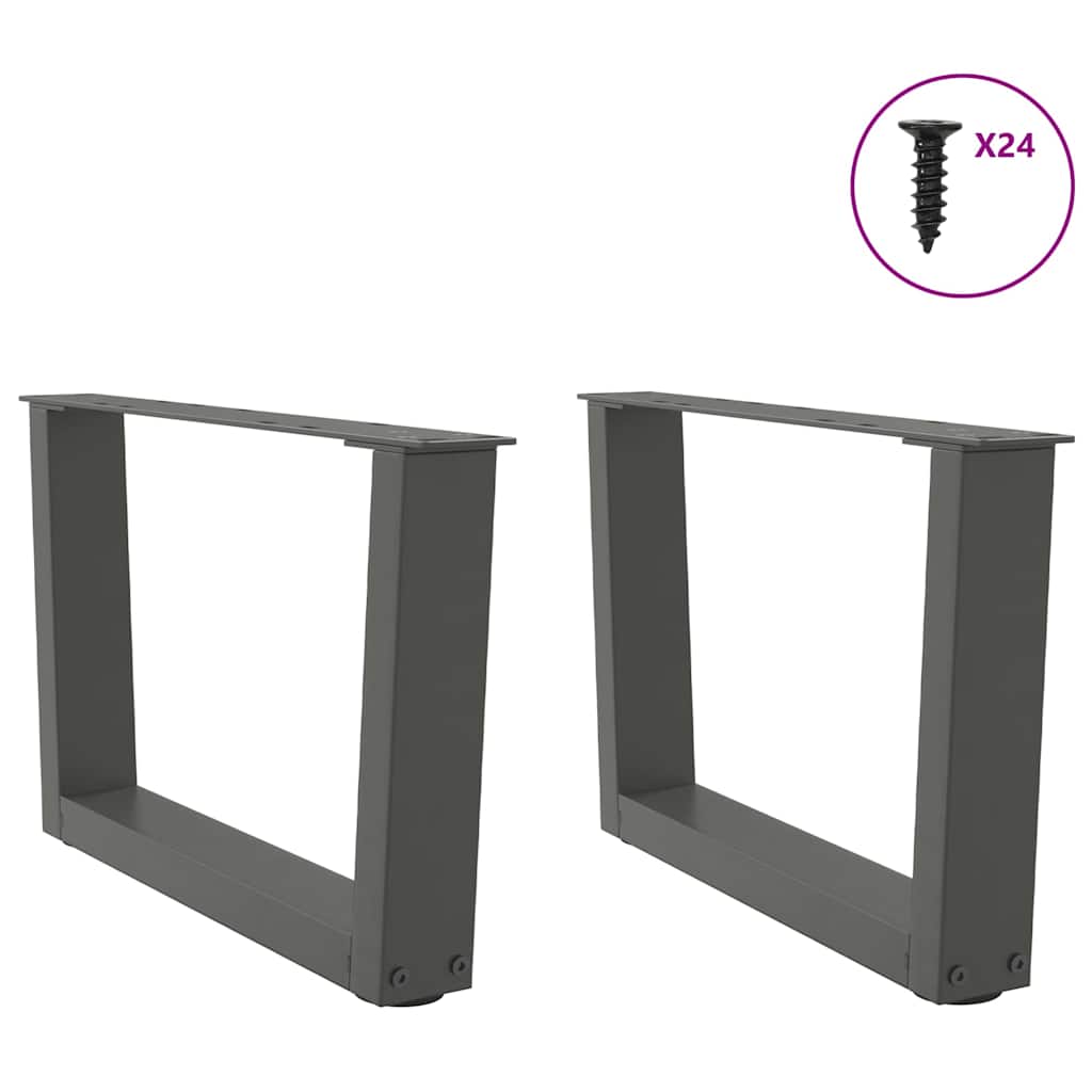 Gambe per Tavolino da CaffÃ¨ a Forma di V 2 pz Antracite 60x(30-31,3) cm Acciaio
