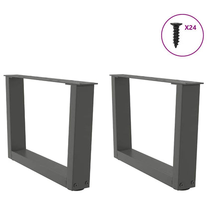 Gambe per Tavolino da CaffÃ¨ a Forma di V 2 pz Antracite 60x(30-31,3) cm Acciaio