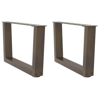 Gambe per Tavolino da CaffÃ¨ a Forma di V 2 pz Acciaio Naturale 60x(30-31,3) cm Acciaio