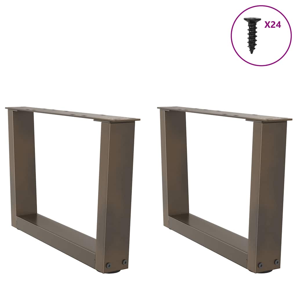 Gambe per Tavolino da CaffÃ¨ a Forma di V 2 pz Acciaio Naturale 60x(30-31,3) cm Acciaio
