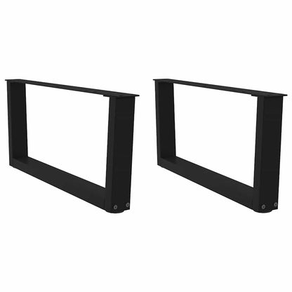 Gambe per Tavolino da CaffÃ¨ a Forma di V 2 pz Nere 70x(30-31,3) cm Acciaio