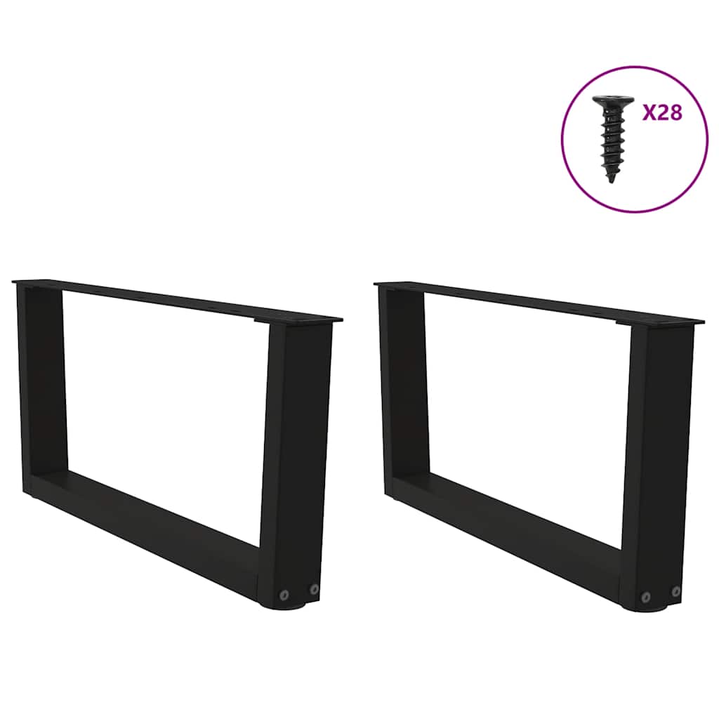 Gambe per Tavolino da CaffÃ¨ a Forma di V 2 pz Nere 70x(30-31,3) cm Acciaio