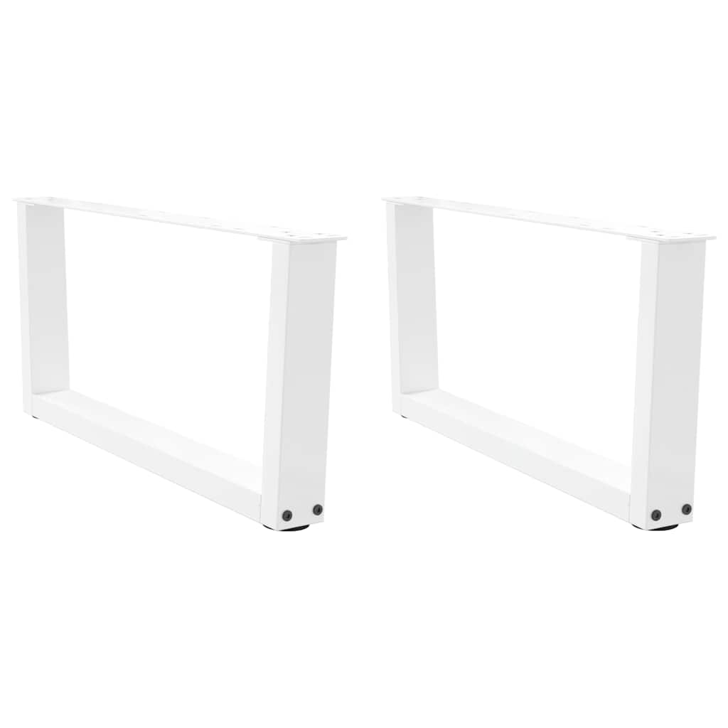 Gambe per Tavolino da CaffÃ¨ a Forma di V 2 pz Bianche 70x(30-31,3) cm Acciaio
