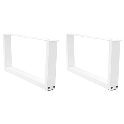 Gambe per Tavolino da CaffÃ¨ a Forma di V 2 pz Bianche 70x(30-31,3) cm Acciaio