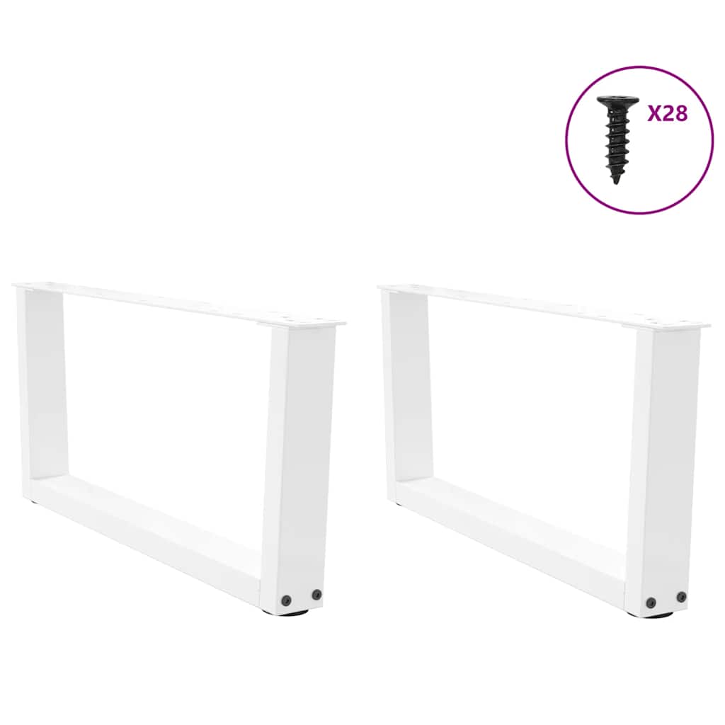 Gambe per Tavolino da CaffÃ¨ a Forma di V 2 pz Bianche 70x(30-31,3) cm Acciaio