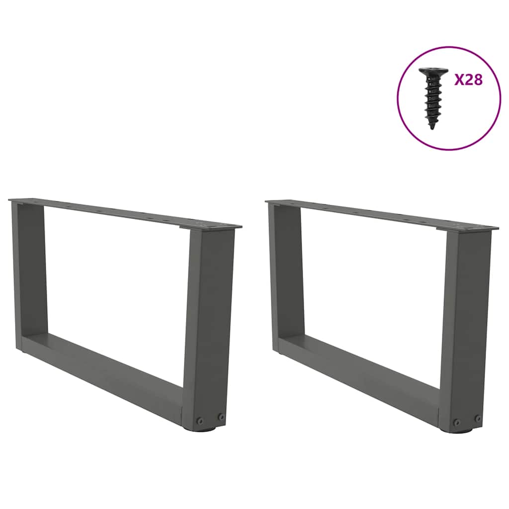Gambe per Tavolino da CaffÃ¨ a Forma di V 2 pz Antracite 70x(30-31,3) cm Acciaio